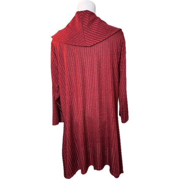 Women's NYGARD Deep Red 3/4 Sleeve Loose Cowl Neck Tunic, Size 2X - Picture 3 of 7